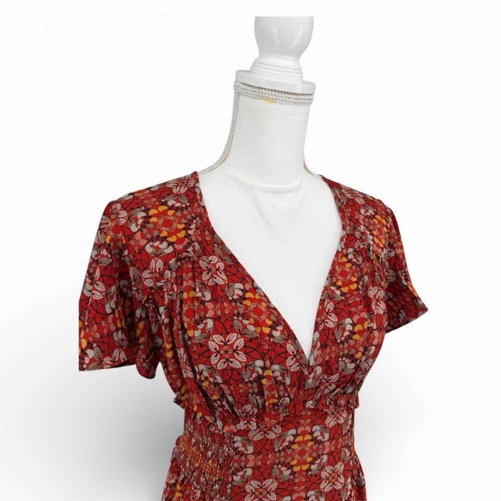 Max Studio NWT Flutter Sleeve Empire Waist Maxi Dress Short Sleeve Size Medium - Picture 3 of 13